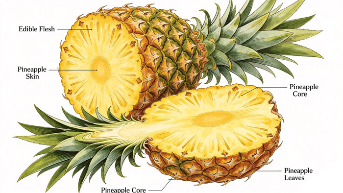  parts of pineapple safe and unsafe for dogs diagram