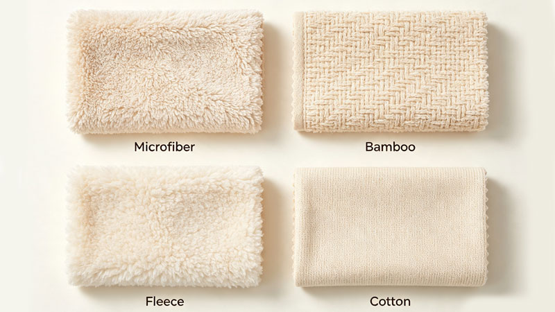 Comparison of microfiber, bamboo, fleece, and cotton dog drying coat fabrics
