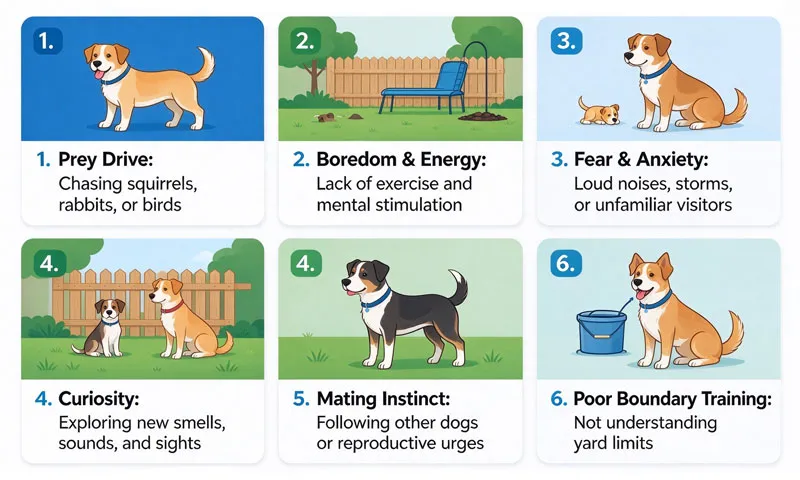 infographic reasons dogs leave the yard