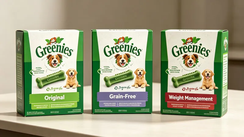 Comparison of Greenies Original, grain-free, and weight management formulas