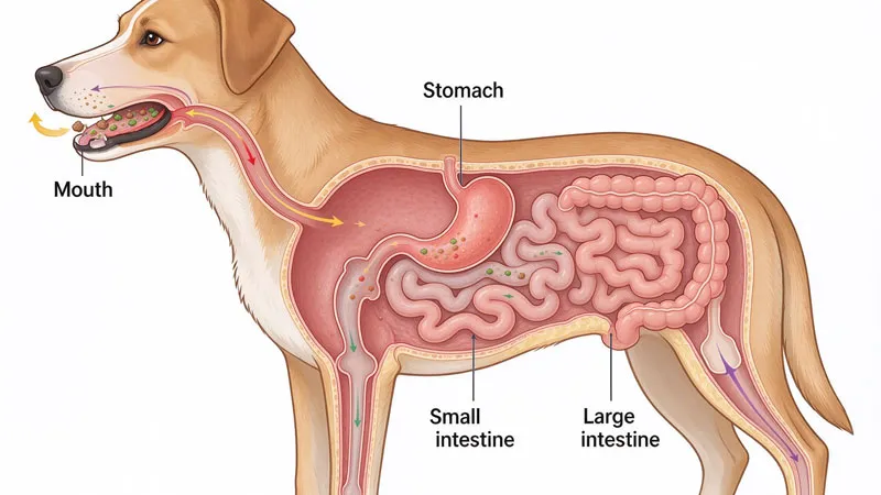 dog digestive system diagram stages