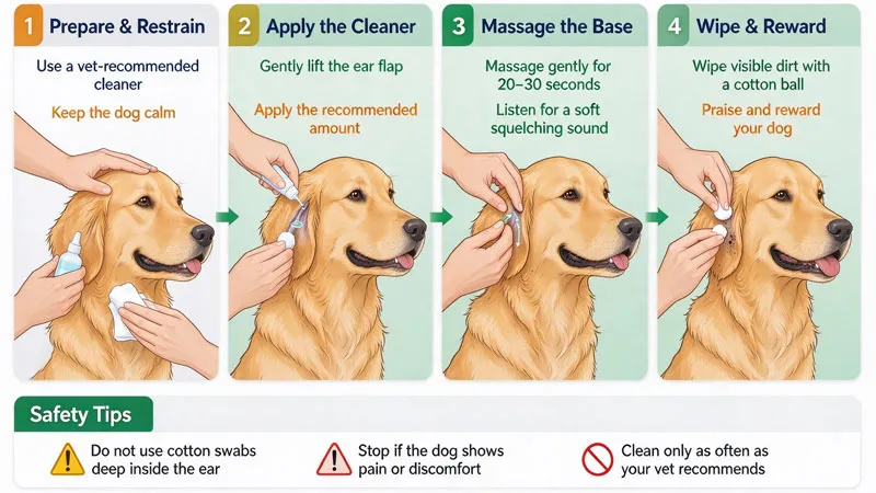 how to clean a dog's ears step by step